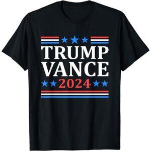 Men's  Black Trump Vance 2024 For President VP USA Election‎ Patriotic T-Shirt